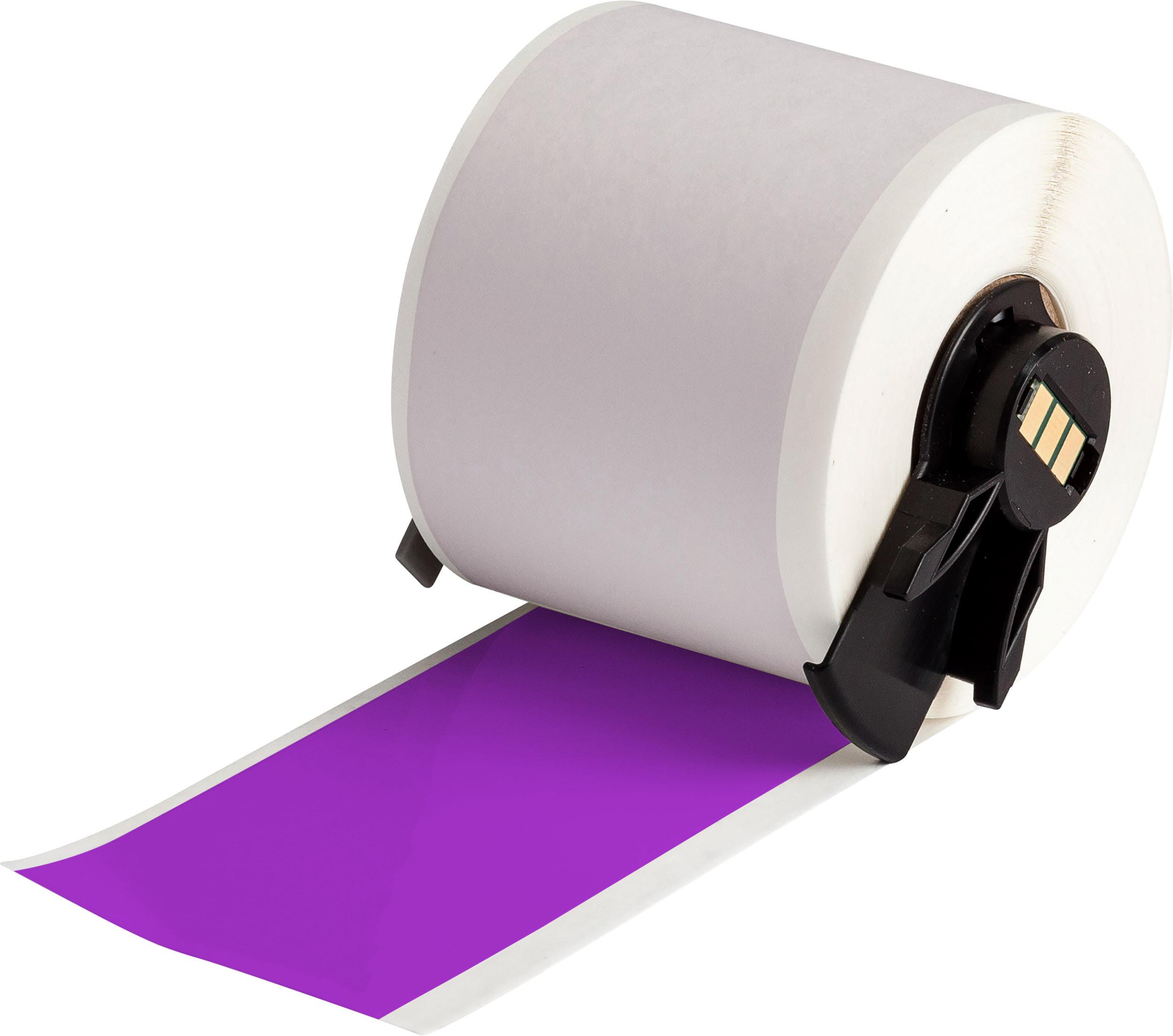Brady B-595 Vinyl White Purple Print Label Roll, 50.80mm Width, 1 Qty