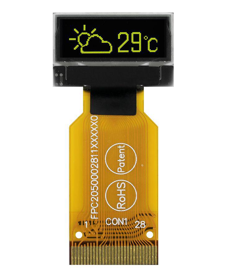 Midas 0.68in Yellow Passive matrix OLED Display 96 x 32pixels COT I2C, Parallel, SPI Interface