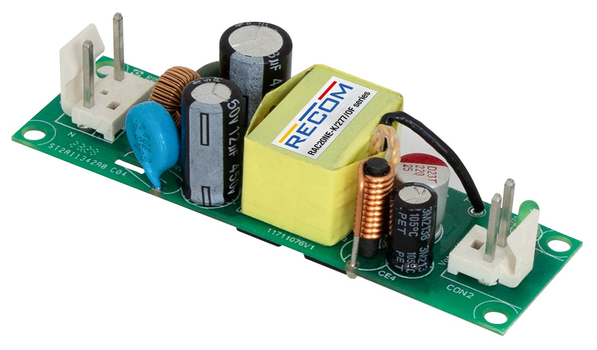 Recom AC-DC Power Supply, RAC20NE-12SK/277/OF, 12V dc, 1.667A, 20W, 1 Output, 85-305V ac Input Voltage