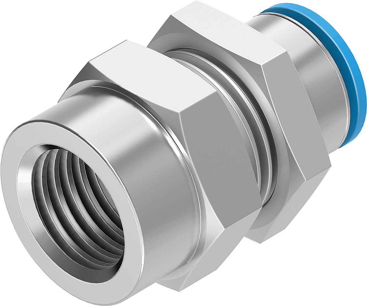 Festo QSSF Series Straight Threaded Adaptor, G 1/2 Female to Push In 12 mm, Threaded-to-Tube Connection Style, 153171