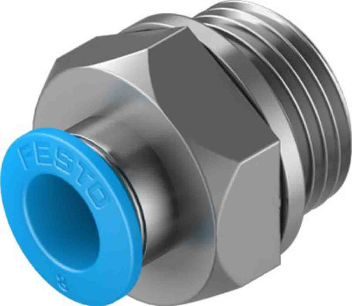 Festo Straight Threaded Adaptor, G 3/8 Male to Push In 8 mm, Threaded-to-Tube Connection Style, 132043