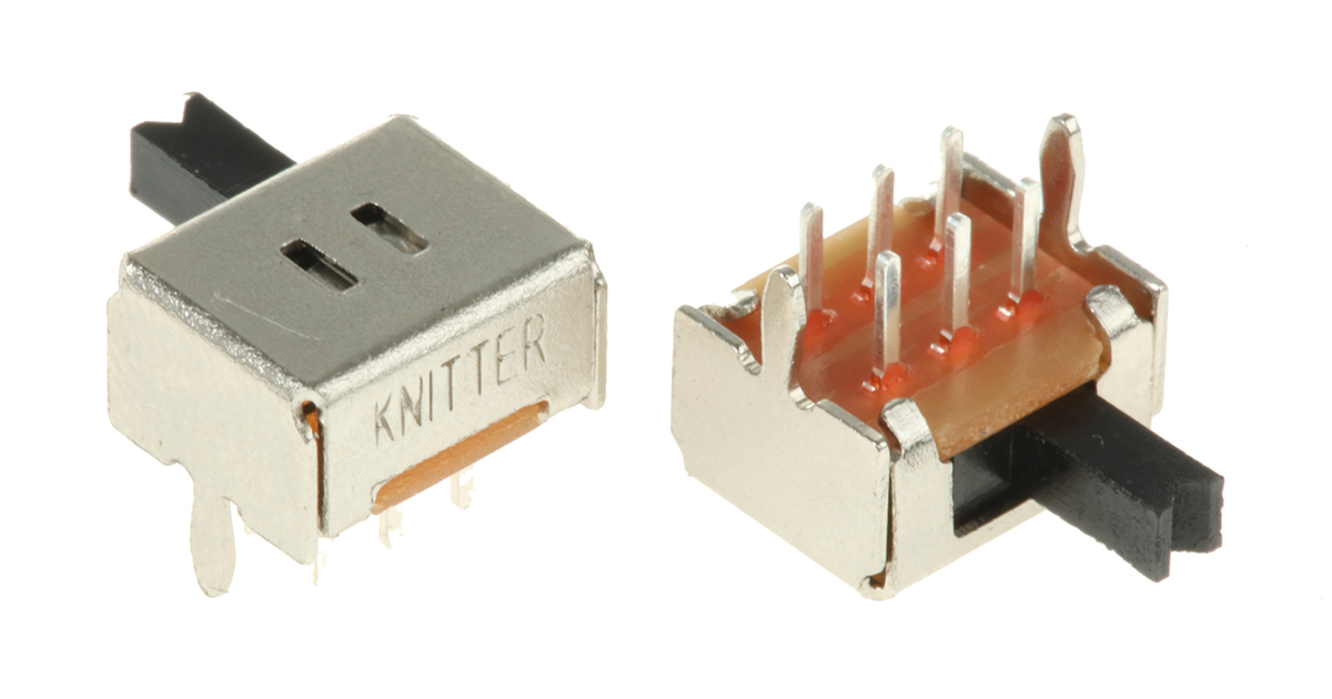 KNITTER-SWITCH PCB Slide Switch DPDT Latching 100 mA@ 12 V dc Slide