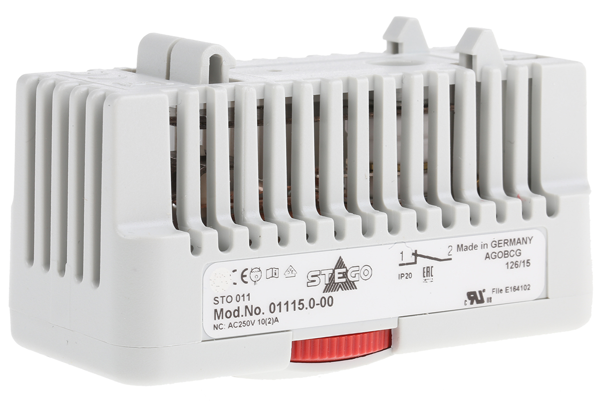 STEGO NC Enclosure Thermostat, 250 V ac