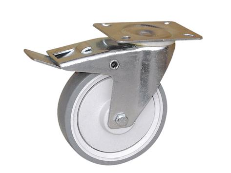 Guitel Hervieu Braked Swivel Castor Wheel, 175kg Capacity, 125mm Wheel