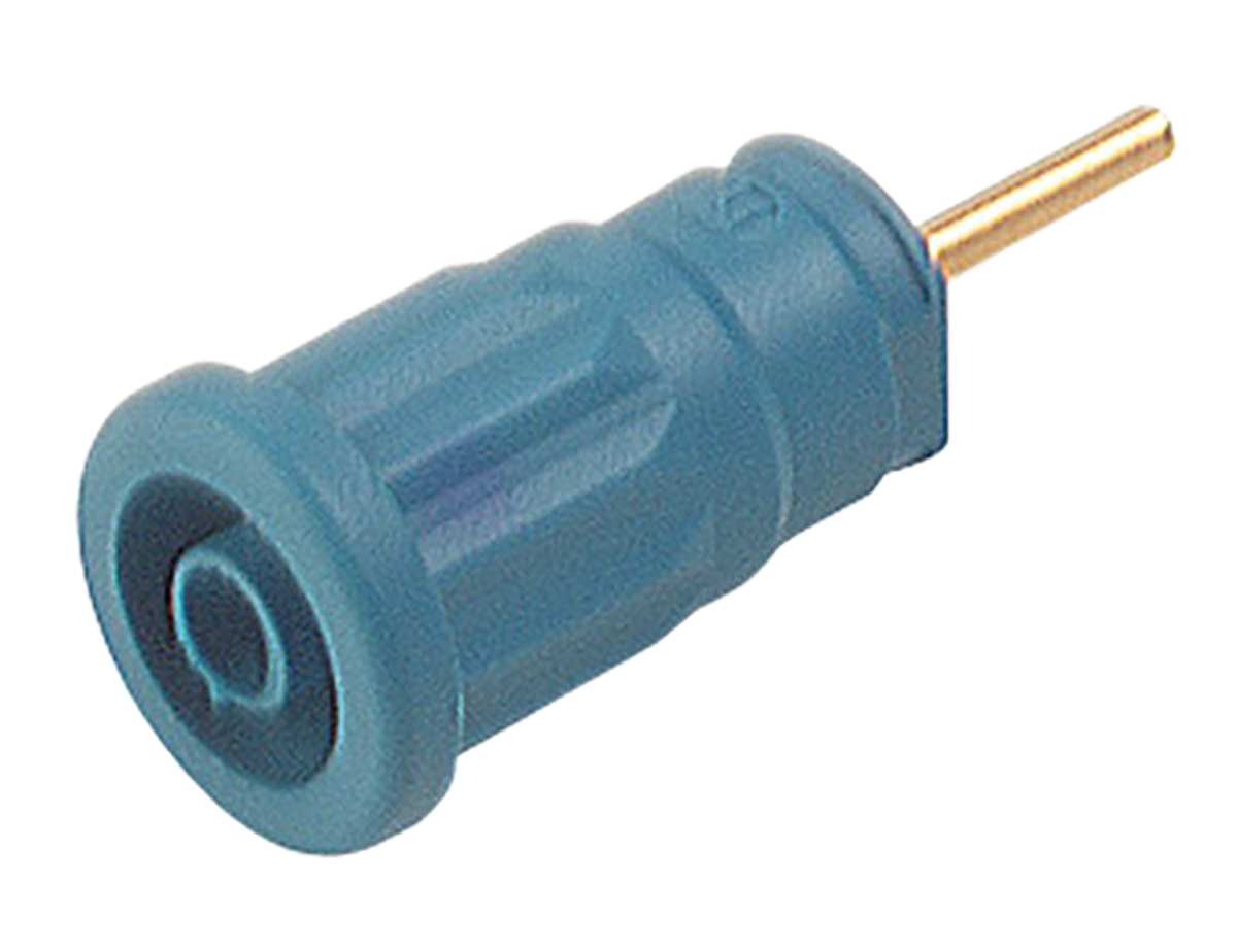 Hirschmann Test & Measurement Blue Female Banana Socket, 4 mm Connector, Solder Termination, 24A, 1000V ac/dc, Gold