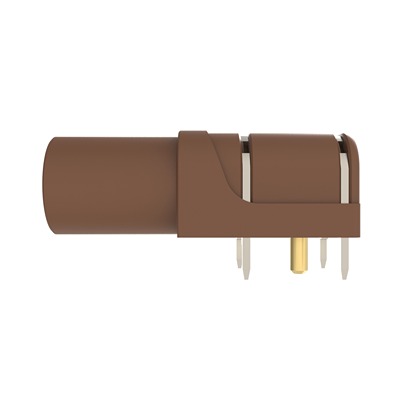Schutzinger Brown Female Banana Connector, 4 mm Connector, PCB Pins Termination, 24A, 1kV, Gold Plating