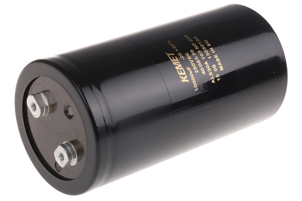 KEMET 10000μF Aluminium Electrolytic Capacitor 250V dc, Screw Terminal - ALS30A103NP250