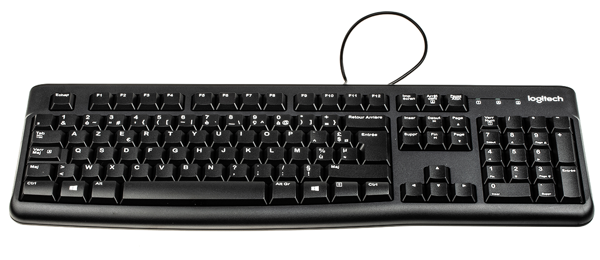 Logitech K120 Wired USB Keyboard, AZERTY, Black