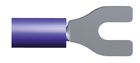 TE Connectivity PLASTI-GRIP Insulated Crimp Spade Connector, 1mm² to 2.6mm², 16AWG to 14AWG, M3.5 Stud Size Vinyl, Blue