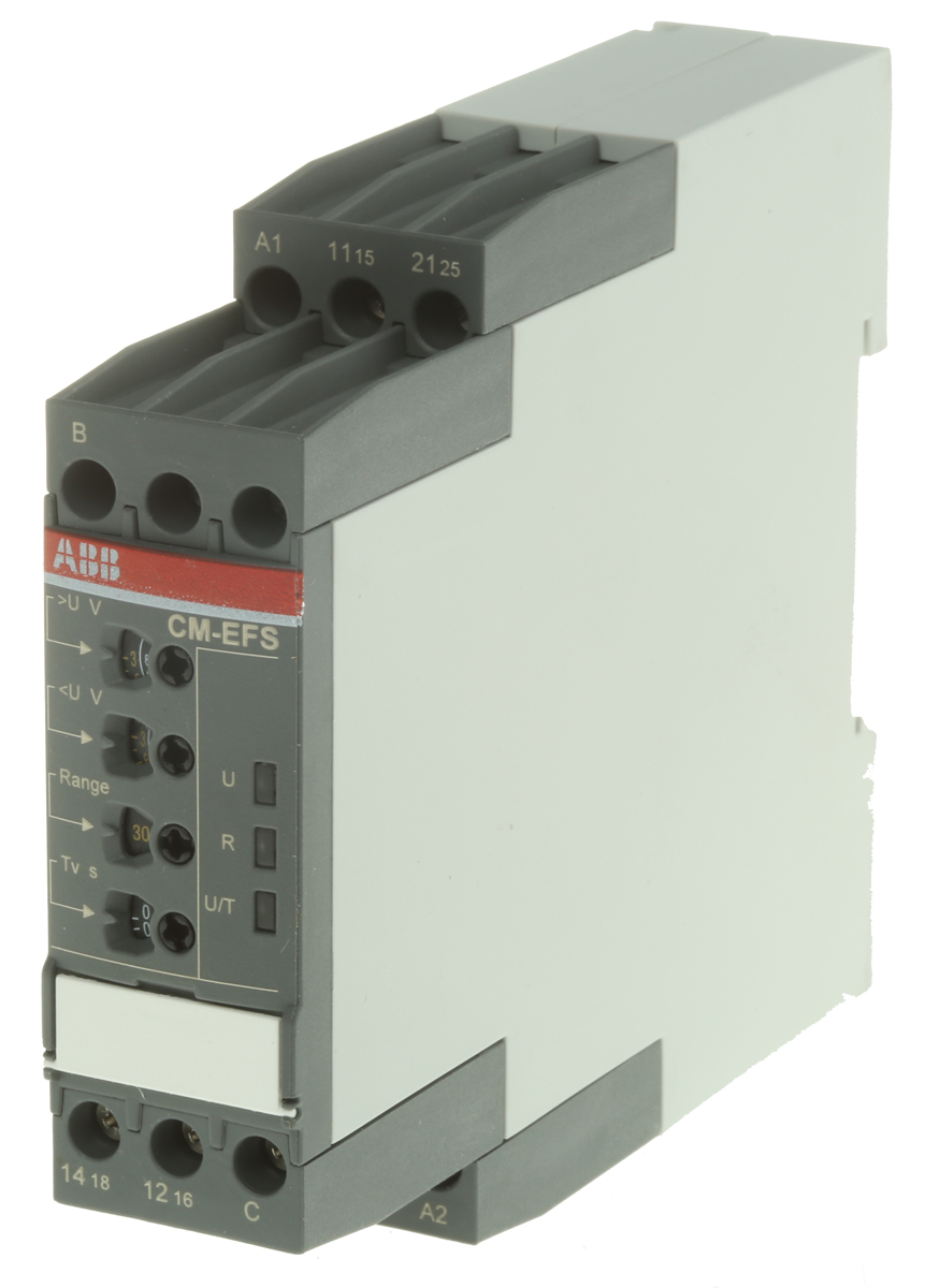 ABB Voltage Monitoring Relay, 1 Phase, DPDT, DIN Rail