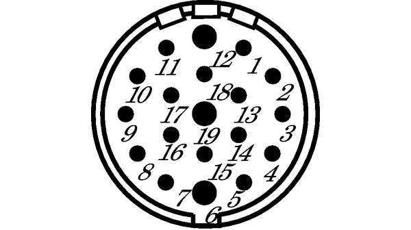 Hummel Circular Connector, 19 Contacts, Cable, M23 Connector, Plug, Male/Female, IP67, M 23 EMV Hummel Series