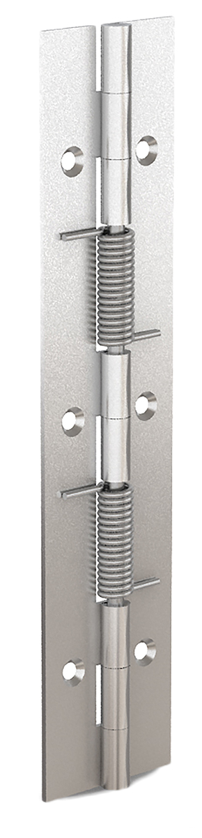 Pinet Stainless Steel Spring Hinge, Screw Fixing, 180mm x 40mm x 1.5mm