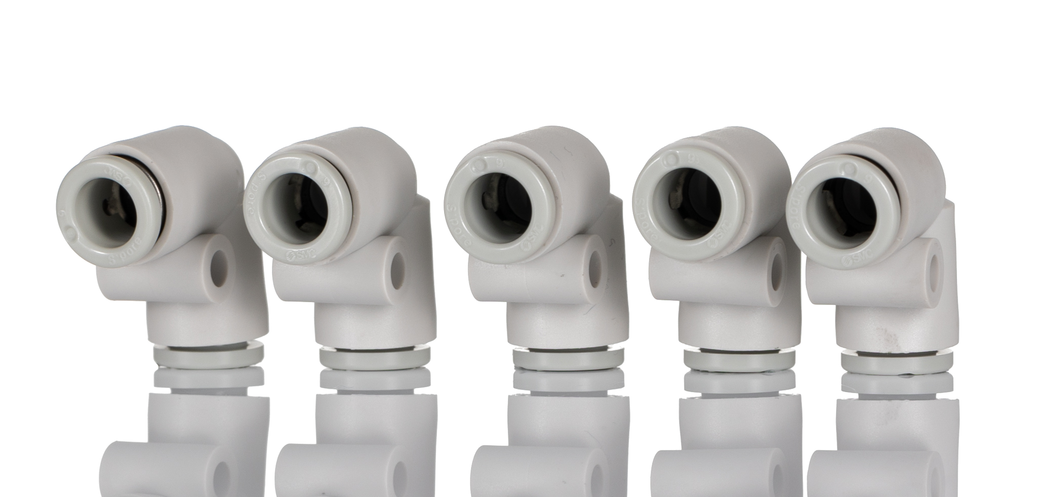 SMC KQ2 Series Elbow Tube-toTube Adaptor, Push In 6 mm to Push In 6 mm, Tube-to-Tube Connection Style