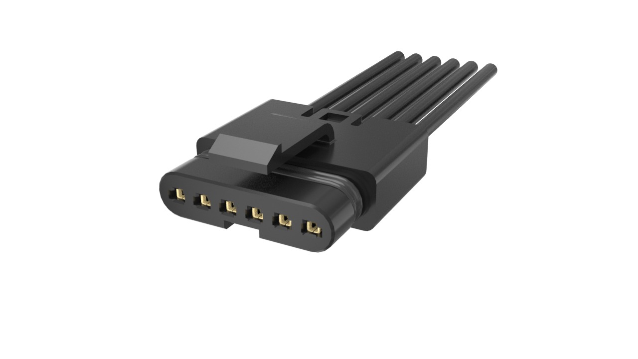 Amphenol Communications Solutions FLHS6P008 Series Straight PCB Socket, 6-Contact, 1-Row, 2.5mm Pitch, Cable Termination