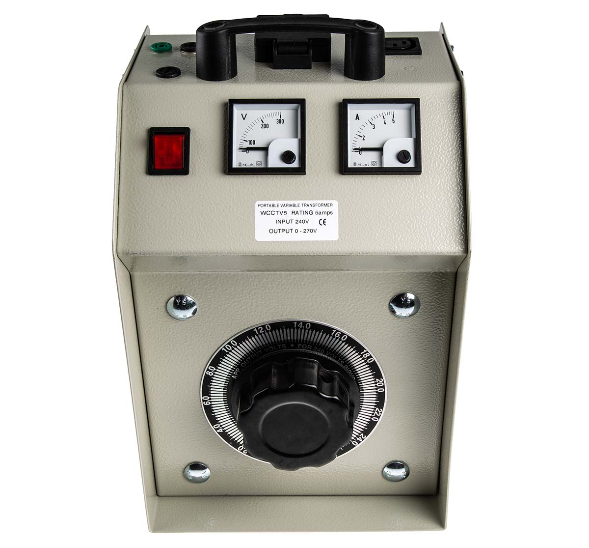 RS PRO 1 Phase 1.2kVA Variac, 240V ac, 5A, Type G - British 3-Pin