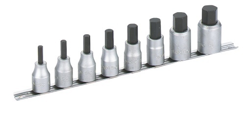 SAM 8-Piece 1/2 in Bit Socket Set , Hex Bit