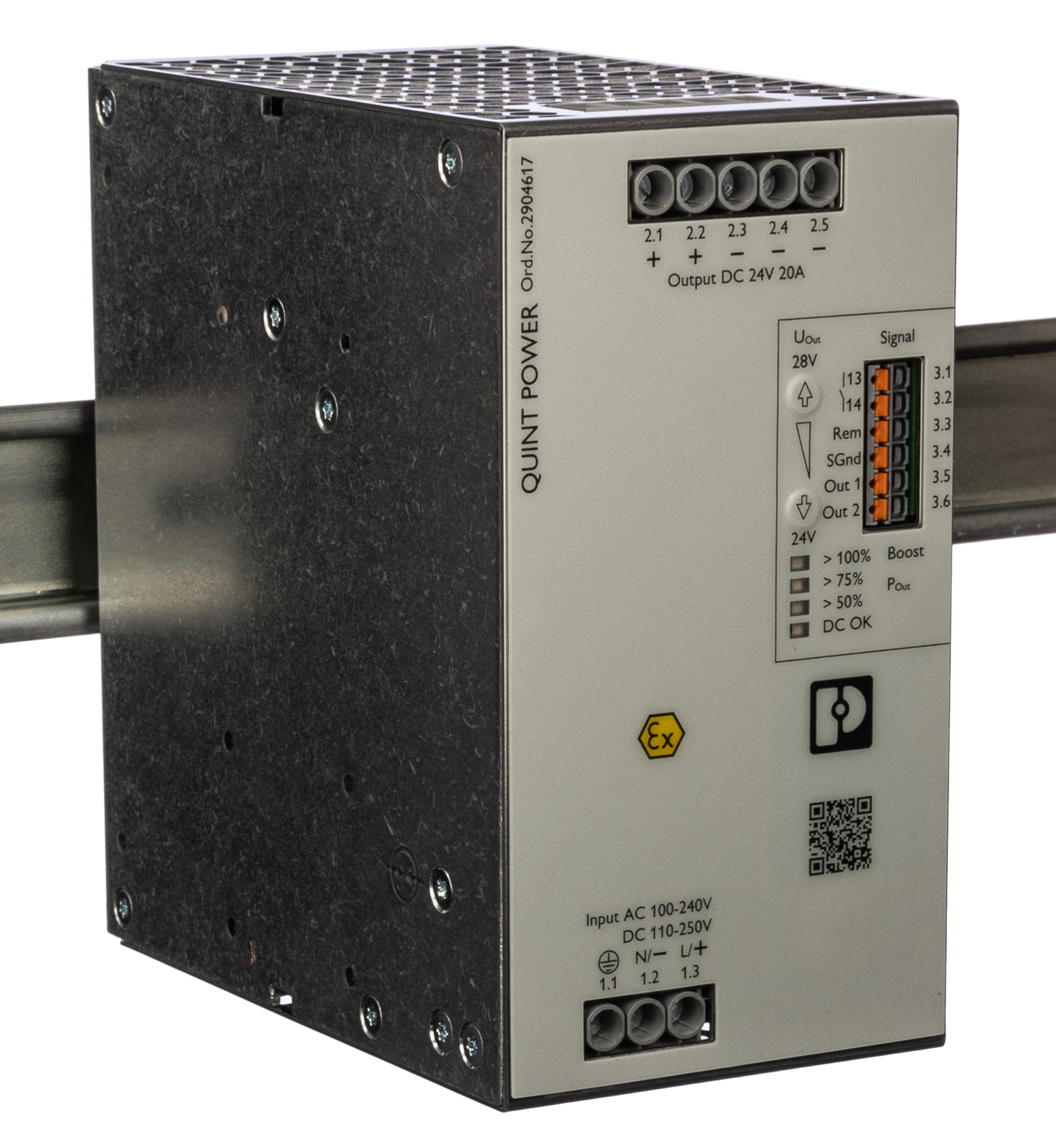 Phoenix Contact QUINT POWER Switched Mode DIN Rail Power Supply, 100 → 240 V ac / 110 → 250V dc ac, dc