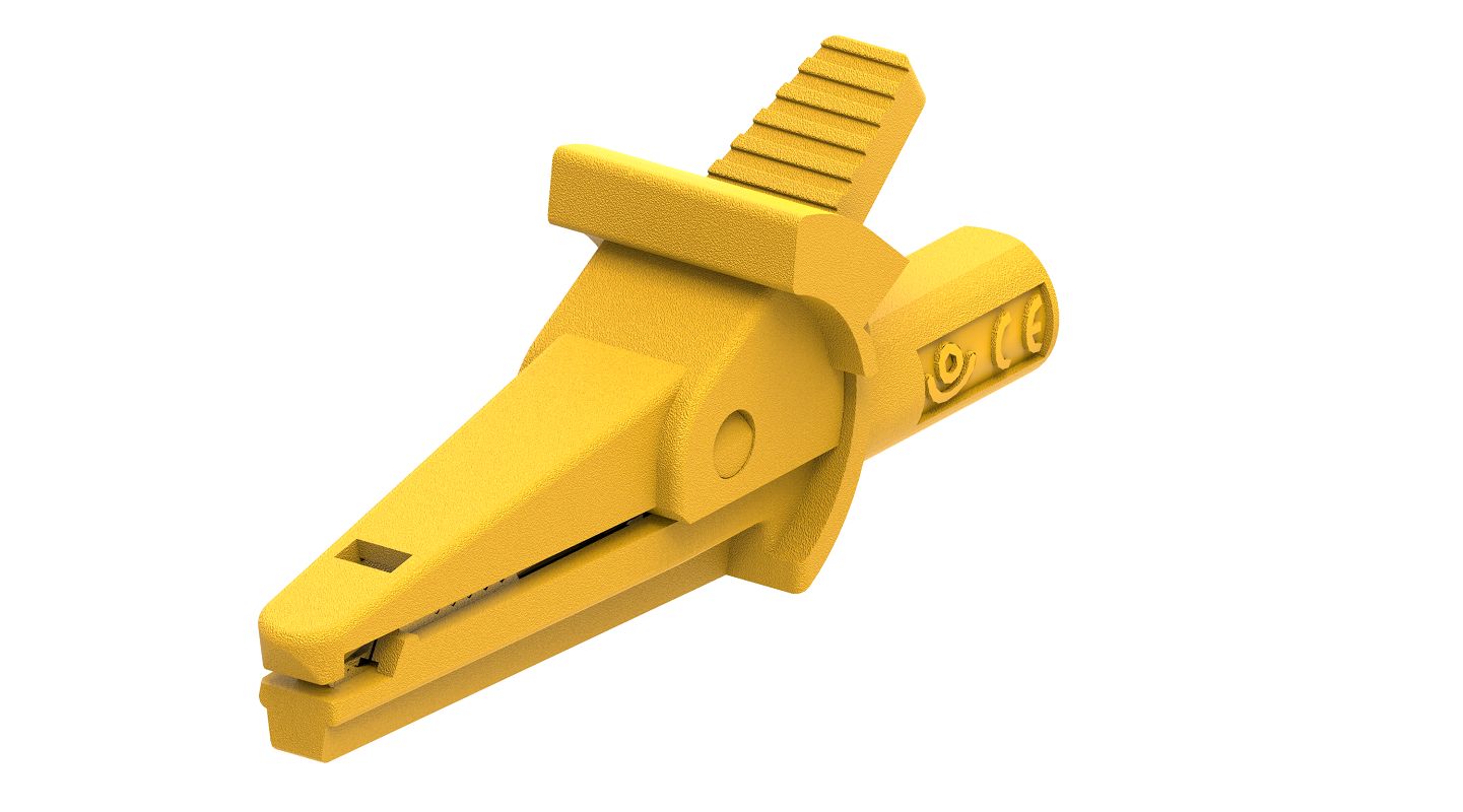 Electro PJP Alligator Clip, Nickel Plated Brass Contact, 10A, Yellow