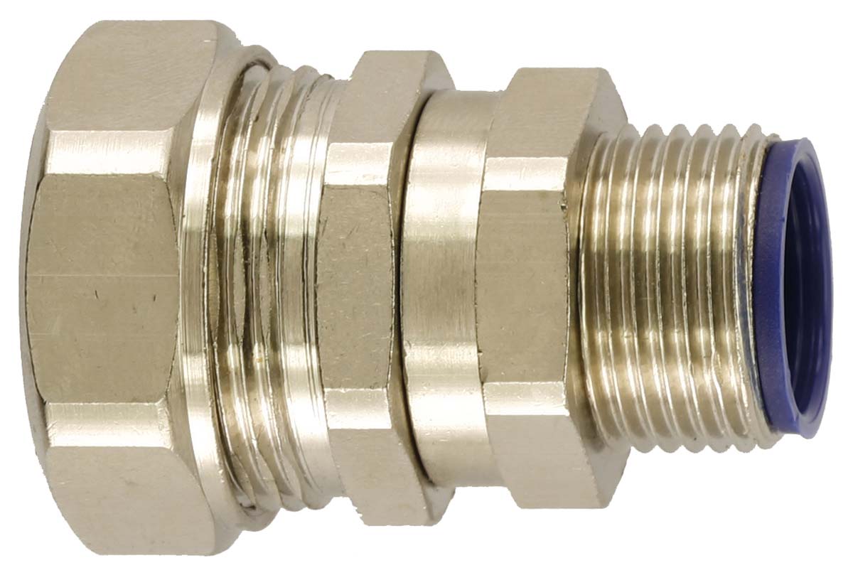 Flexicon Straight, Swivel, Conduit Fitting, 40mm Nominal Size, M40, Brass IP66, IP67, IP68, IP69K rating