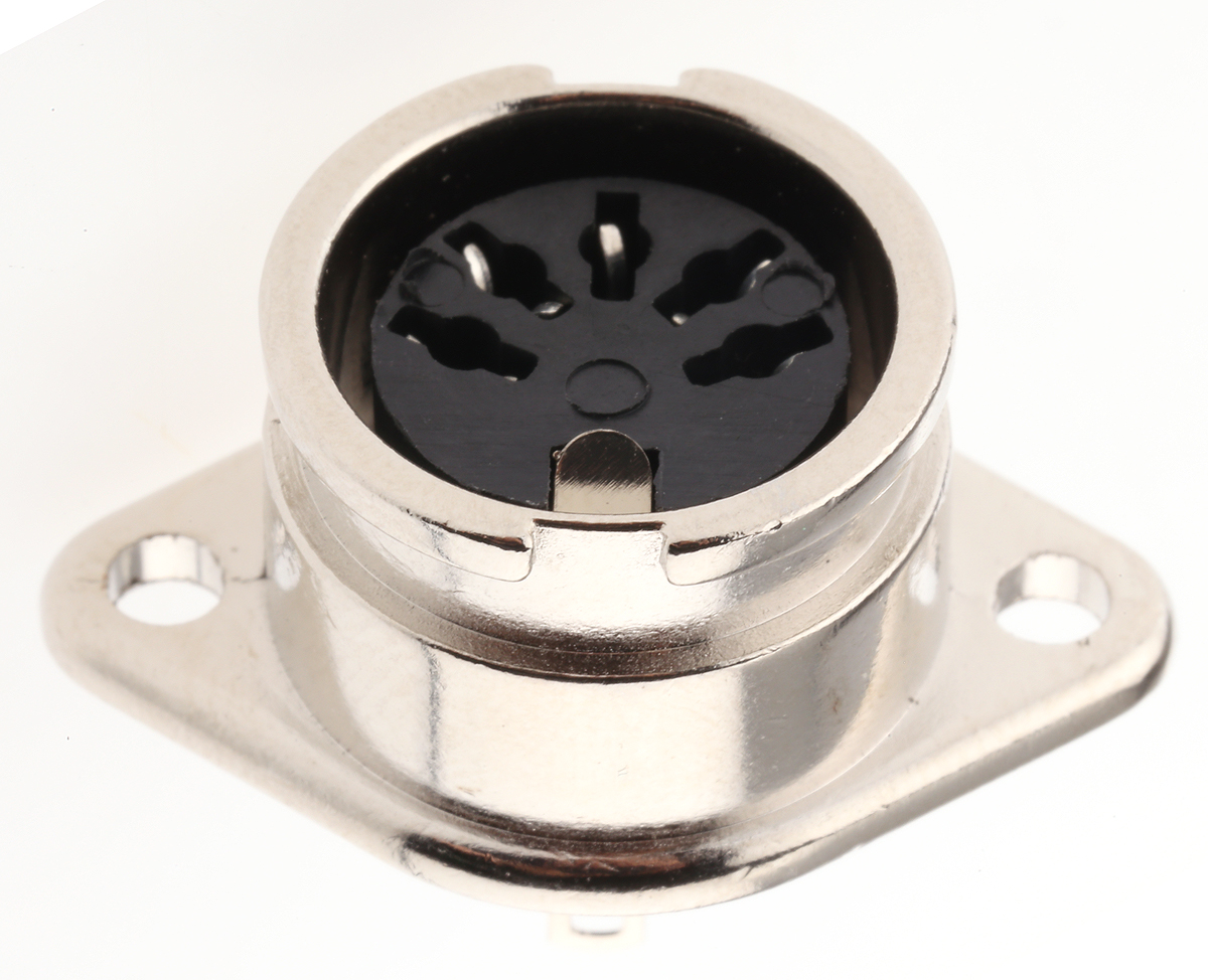 RS PRO 5 Pole Din Socket, 4A, 100 V ac, Bayonet, Female, Chassis Mount