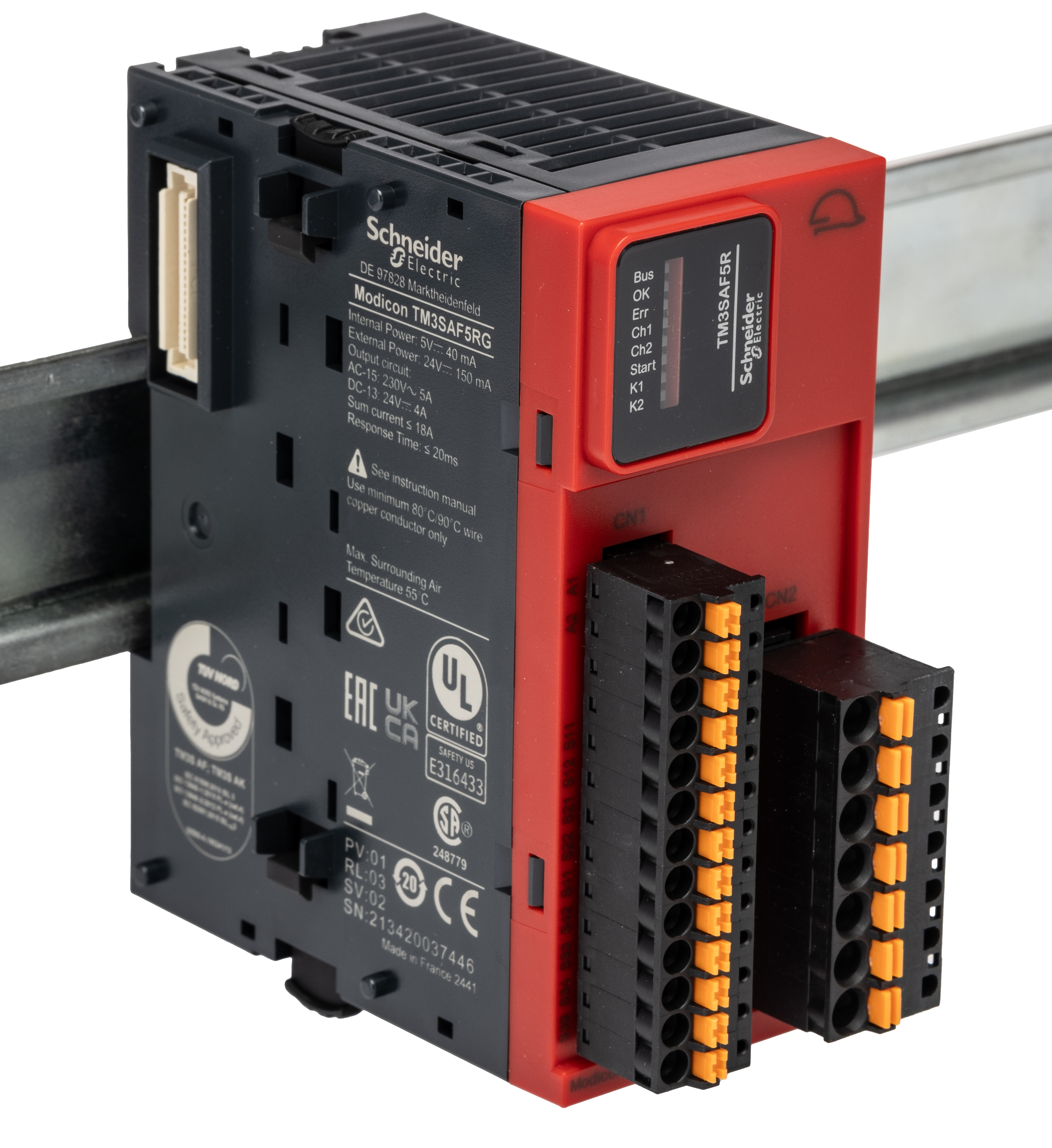 Schneider Electric Modicon TM Series Safety Module for Use with TM2xx PLC, Voltage, Relay