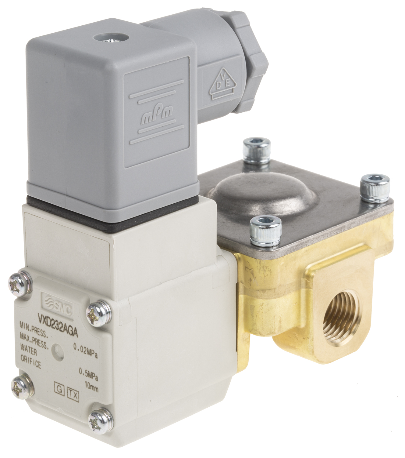 SMC 2/2 Pneumatic Solenoid Valve - Solenoid/Pilot/Spring G 1/4 VXD Series 24V dc