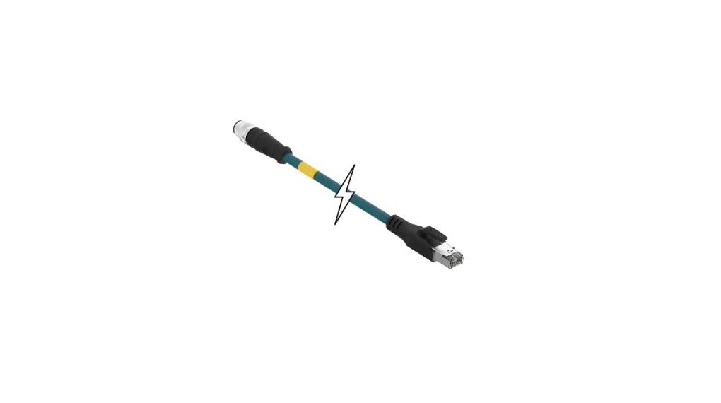 MolexBrad Micro-Change, 5m Cat5e, Green M12 to Male RJ45 Male, Shielded Shielded, Terminated TPU Sheath