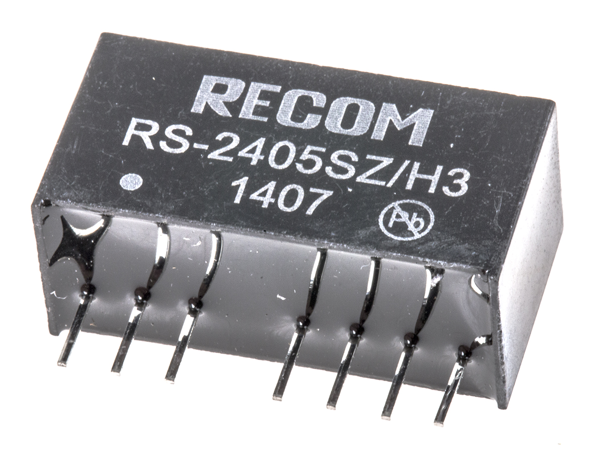 Recom RS DC-DC Converter, 5V dc/ 400mA Output, 9 → 36 V dc Input, 2W, Through Hole, +75°C Max Temp -40°C Min Temp