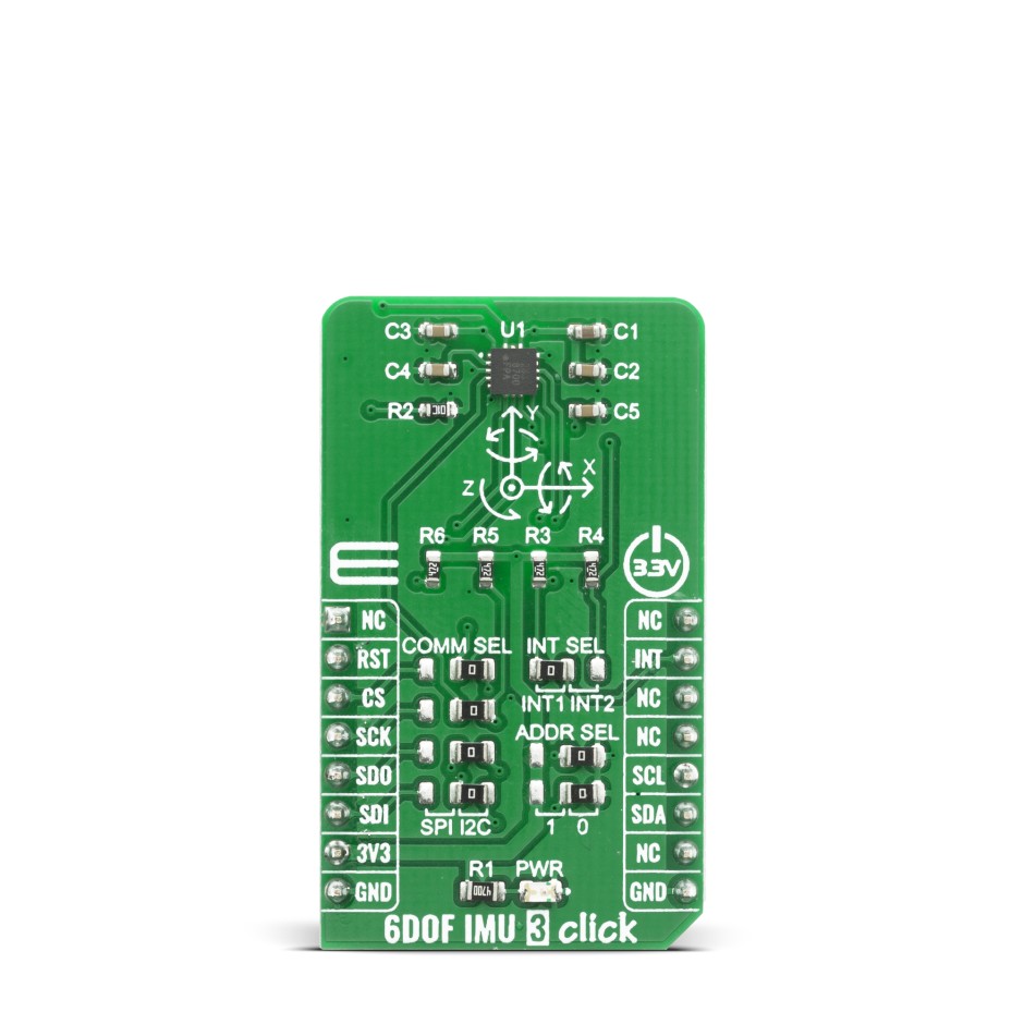 MikroElektronika 6DOF IMU 3 Click MikroBus Click Board for FXOS8700CQ Motion Sensor Medical Applications, etc, Security,
