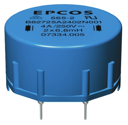 EPCOS 2.7 mH ±30% Ferrite Power Line Choke, 8A Idc, 22mΩ Rdc 250 V ac, B82721A