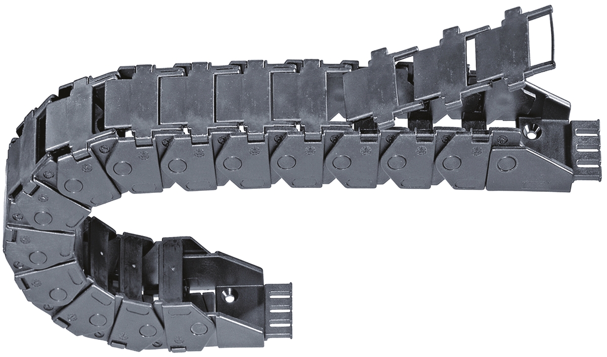 Igus 17, e-chain Black Cable Chain - Flexible Slot, W60.5 mm x D39mm, L1m, 125 mm Min. Bend Radius, Igumid G