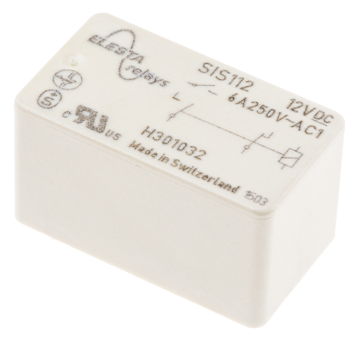 Elesta PCB Mount Force Guided Relay, 12V dc Coil Voltage, 2 Pole, DPST