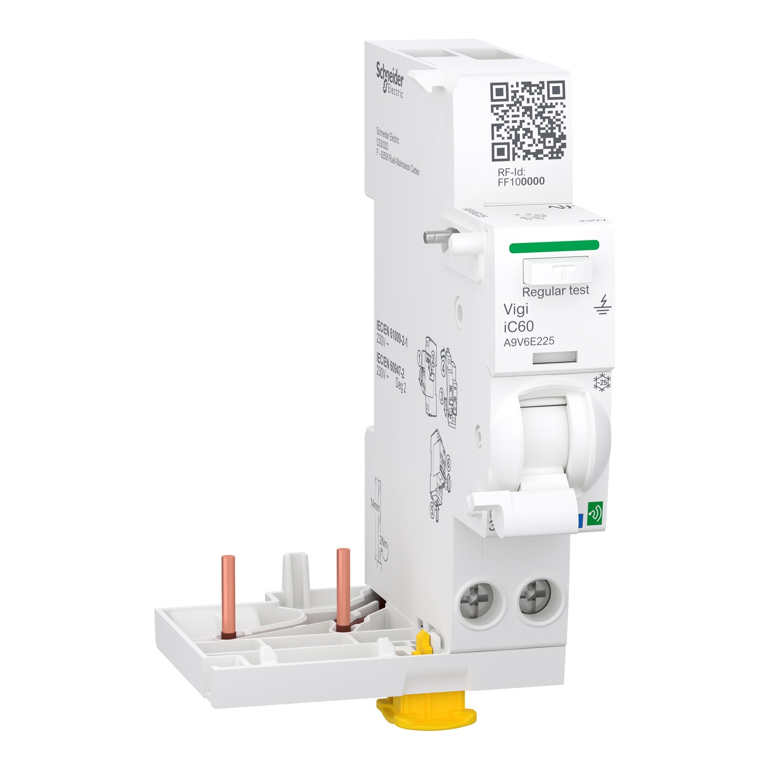 Schneider Electric Acti9 Active Vigi iC60 MCB Mini Circuit Breaker, 2P, 25A, Type A-SI, 230V AC
