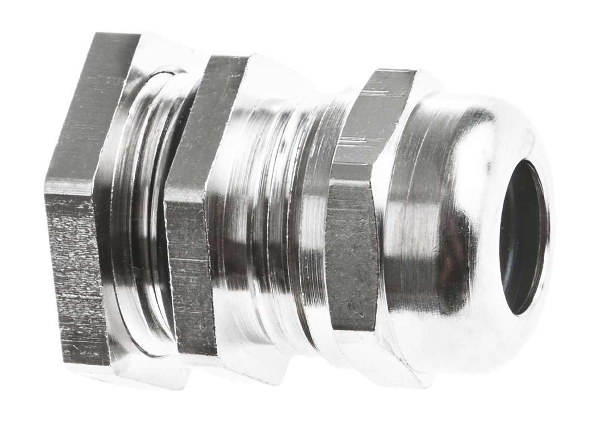 SIB WADI-TEC ECEA GSE Series Metallic Nickel Plated Brass Cable Gland, M20 Thread, 6mm min., 10mm max., IP68