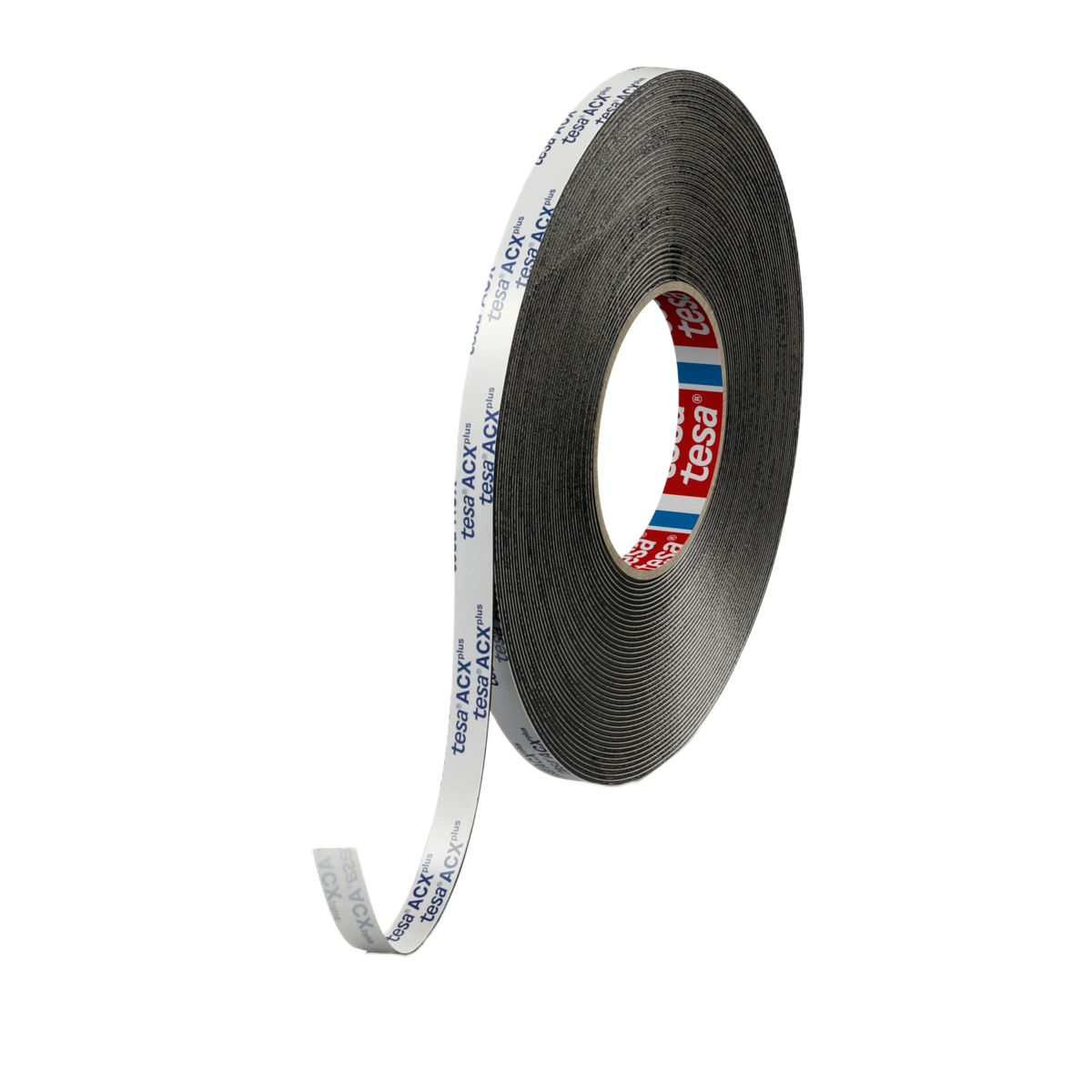 Tesa 07066-00009-22 Black Double Sided Tape, 1.5mm Thick, 54 N/cm, Acrylic Foam Backing, 12mm x 18m