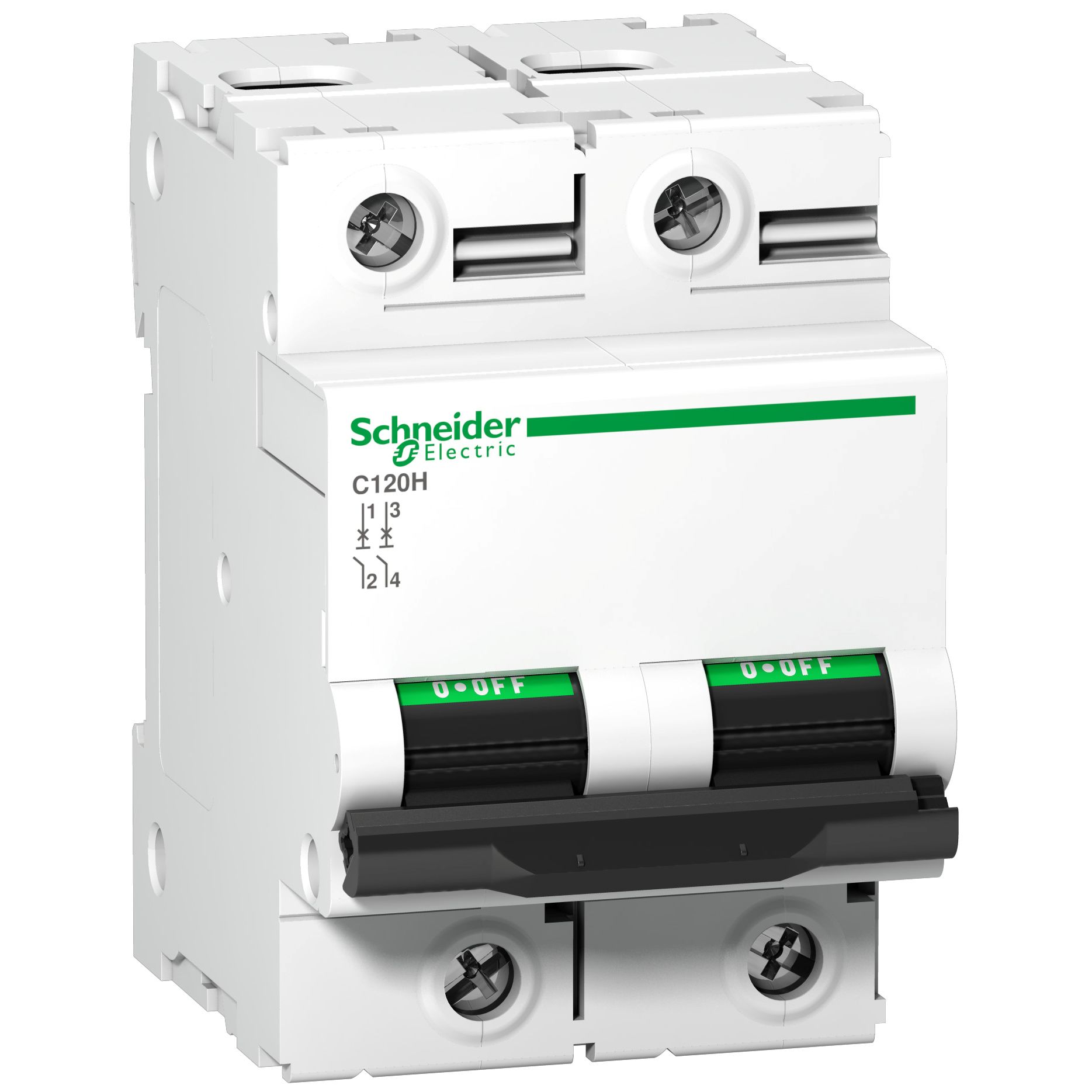 Schneider Electric C120 Acti9 C120 MCB, 2P, 125A Curve D, 380 → 415V AC, 250V DC, 30 kA Breaking Capacity