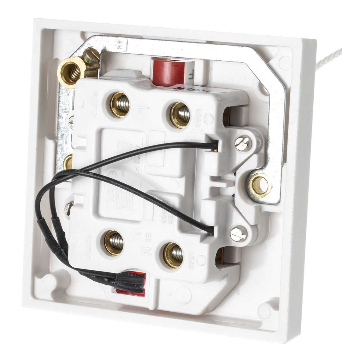 MK Electric White Ceiling Pull Switch, 50A 1 Way