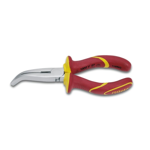 BETA Long Nose Pliers, 160 mm Overall, Bent Tip, 54mm Jaw