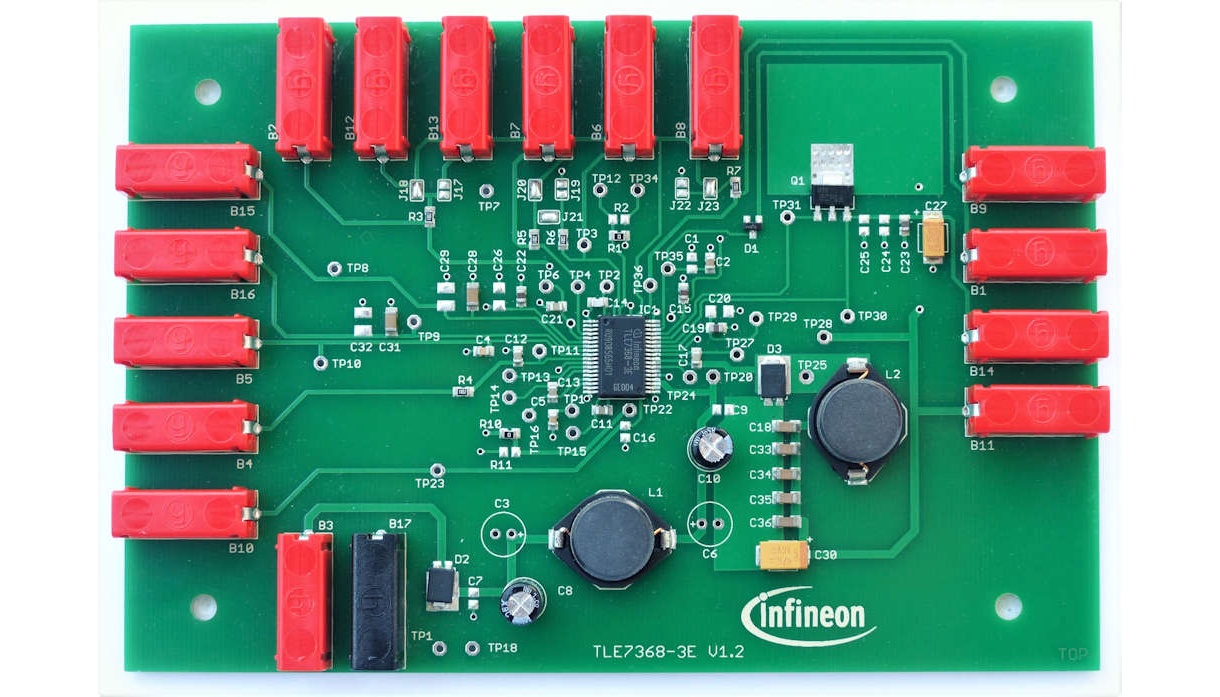 Infineon DEMOBOARD TLE7368-3E DC-DC Converter for TLE7368 for Automotive