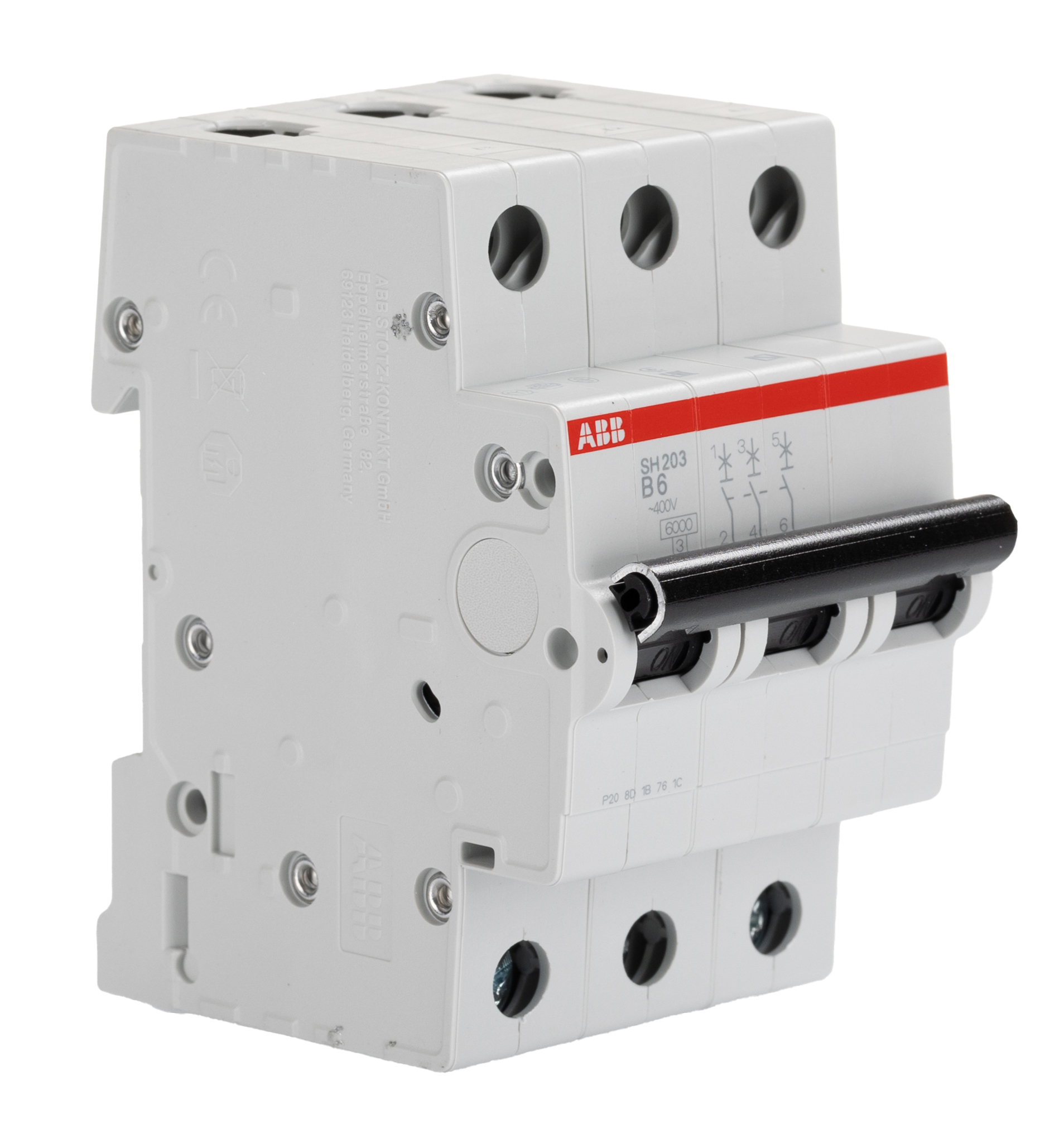 ABB System Pro M Compact SU200M MCB, 2P, 10A Curve K, 440V AC, 440V DC, 15 kA Breaking Capacity