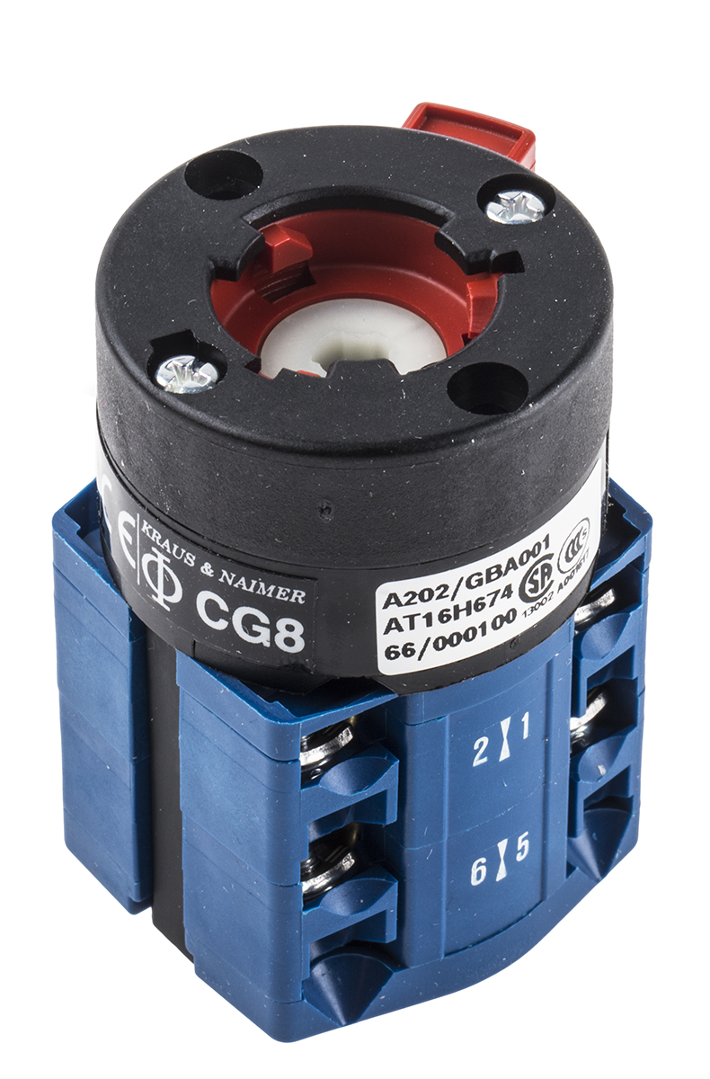 Kraus & Naimer, 3P 2 Position 60° On-Off Cam Switch, 20A