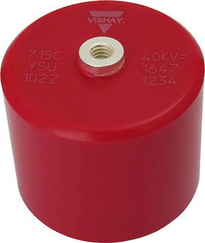 Vishay Single Layer Ceramic Capacitor (SLCC) 2.5nF 10.6 kVrms, 30kV dc -20 → +80% Y5U Dielectric, 715C30DK,