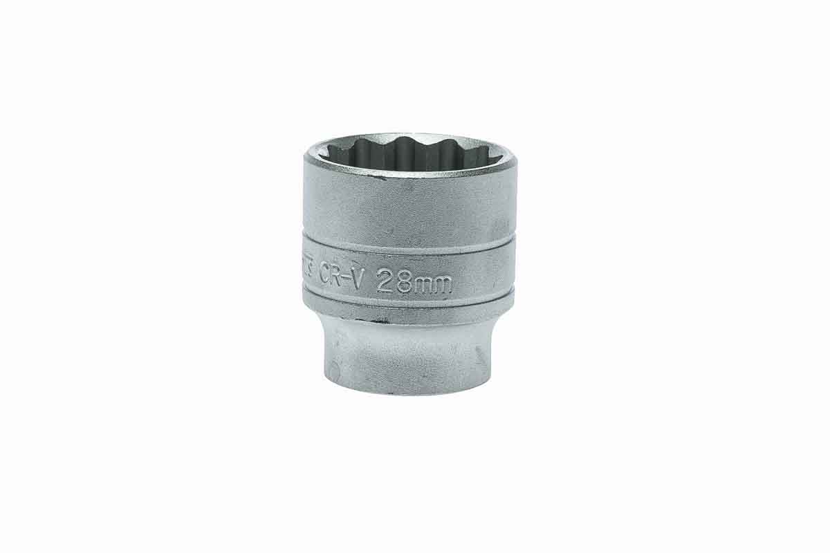 Teng Tools 1/2 in Drive 28mm Standard Socket, 12 point, 43 mm Overall Length