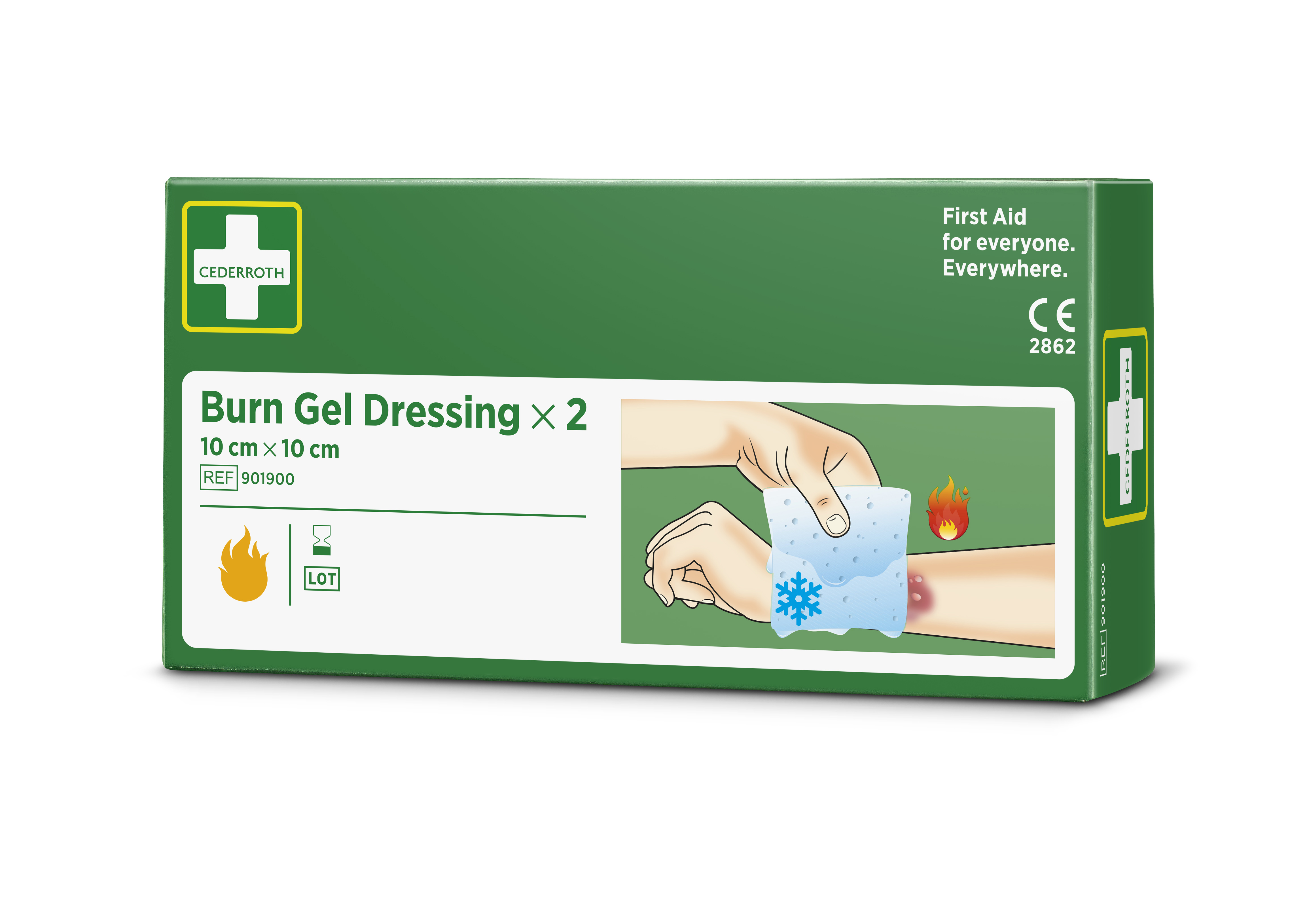 Cederroth Polyurethane Foam Green Burn Dressing for Burns, 2Each Per Package 10cm