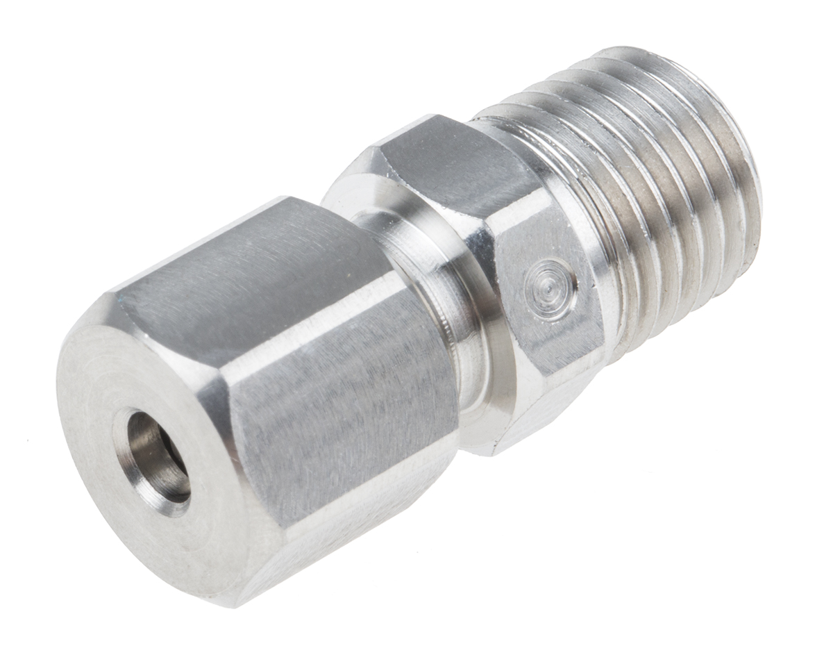 RS PRO 1/4 NPT Compression Fitting for Use with Thermocouple or PRT Probe, 4.5mm Probe, RoHS Compliant Standard