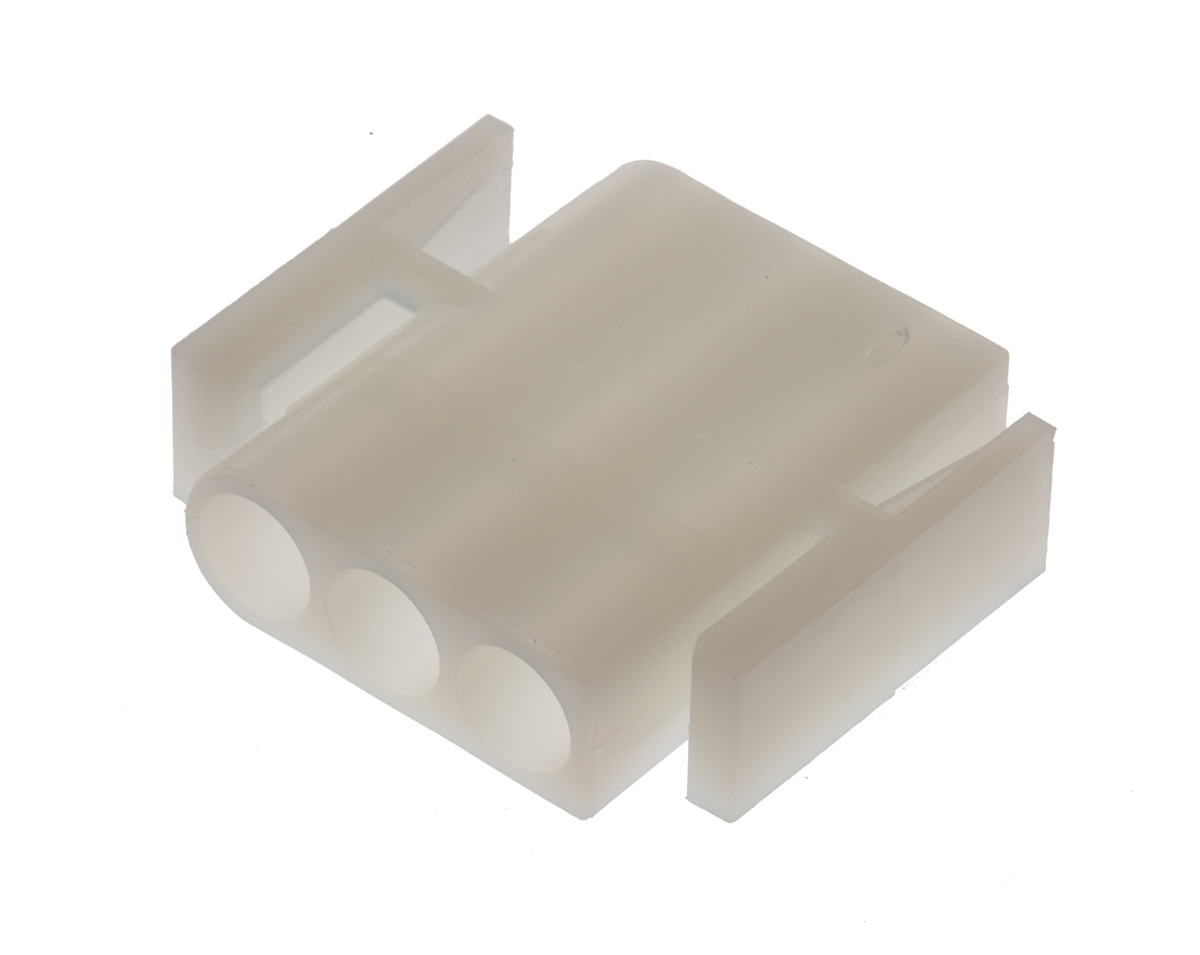 TE Connectivity, Commercial MATE-N-LOK Male Connector Housing, 6.1mm Pitch, 3 Way, 1 Row