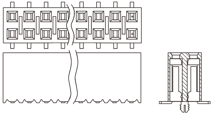Samtec SSM Series Straight Surface Mount PCB Socket, 6-Contact, 2-Row, 2.54mm Pitch, Solder Termination
