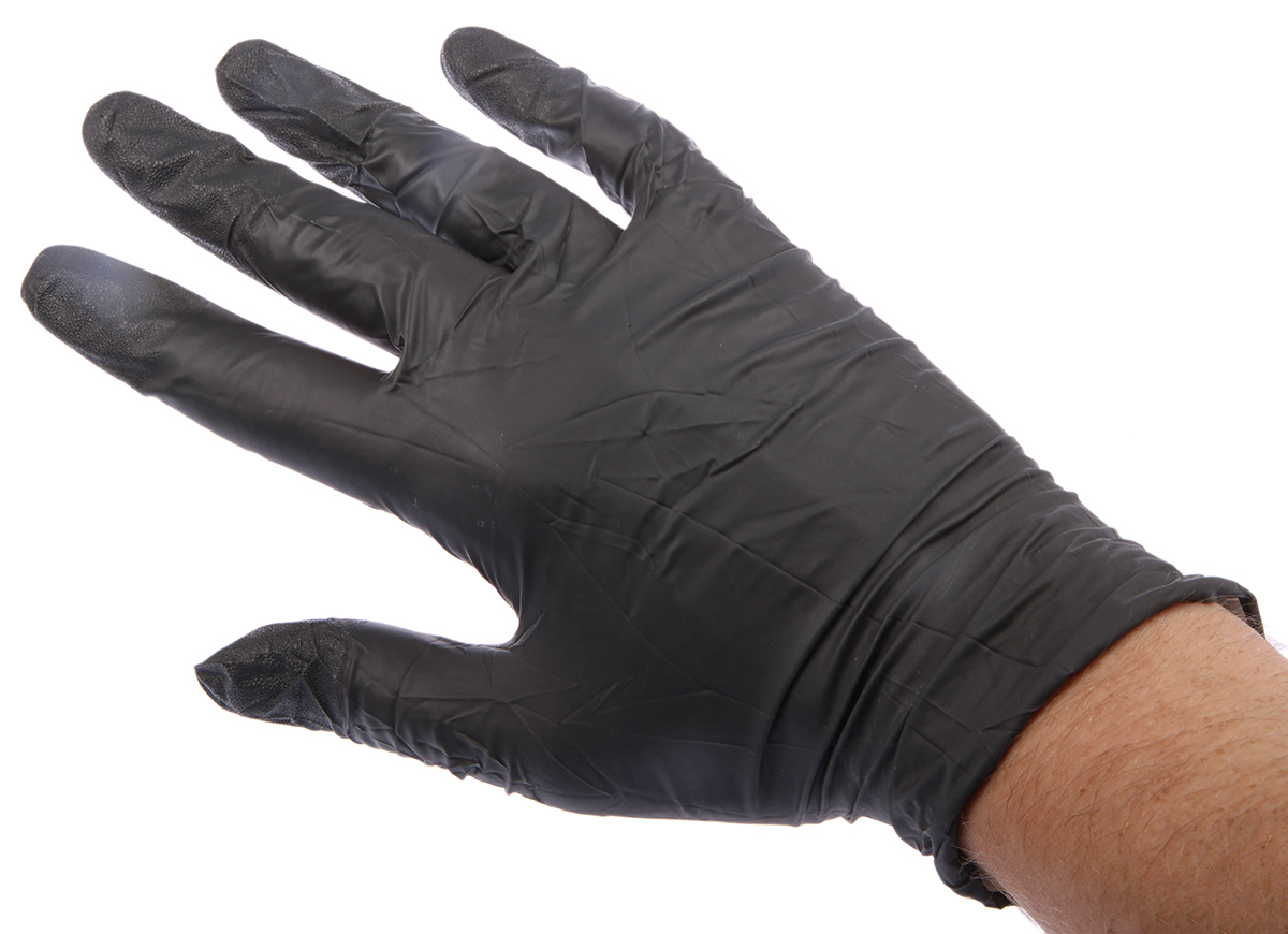 Ansell 93-250 Grey Powder-Free Nitrile Disposable Gloves, Size 7.5-8, Medium, 100 per Pack