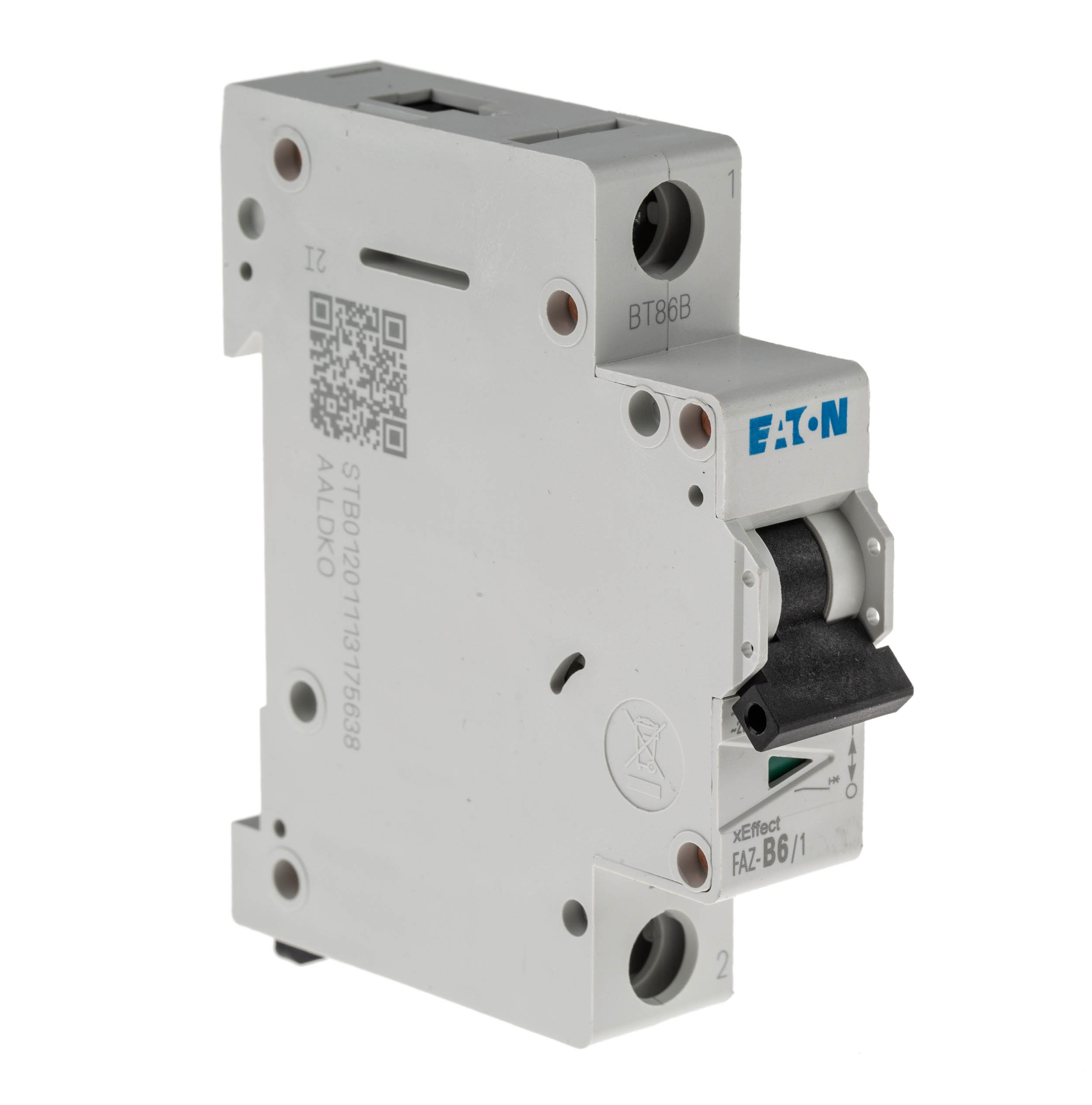 Eaton xEffect MCB, 1P, 6A Curve B, 240V AC, 48V DC, 10 kA Breaking Capacity