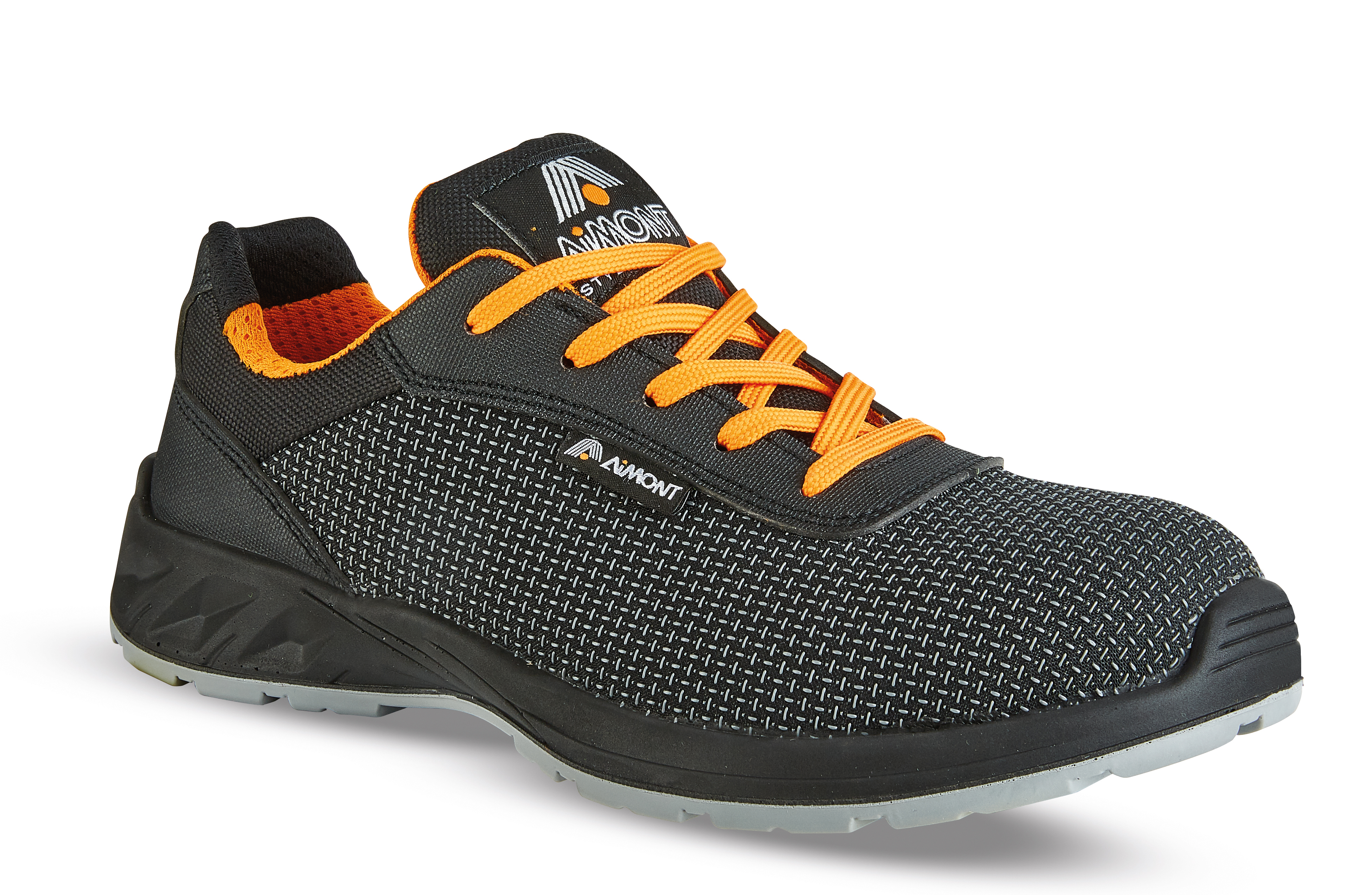 AIMONT DIAMONT METAL FREE Unisex Black, Orange Composite Toe Capped Safety Trainers, UK 10.5, EU 45